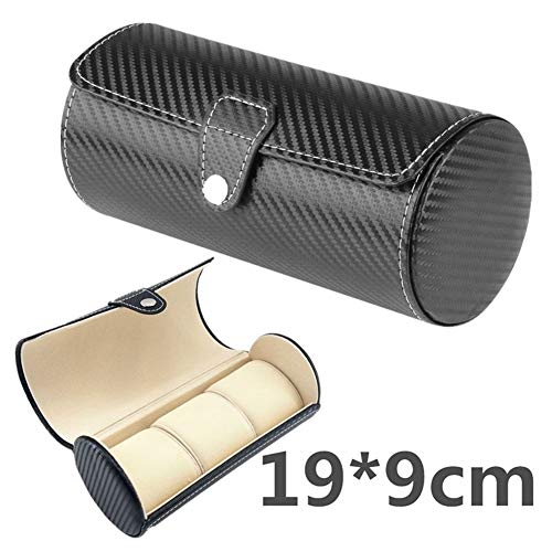 N\A Organizador de Maquillaje, 3 Ranura de Cuero de la PU Caja de Pulsera Reloj de Pulsera Collar Reloj Pantalla Caso Caja de Regalo Rollo almacenaje de la joyería Bolsa del Recorrido