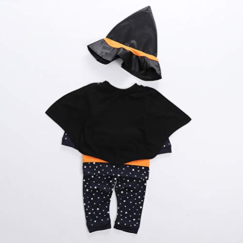 "N/A" Traje de actuación de Halloween para niños Traje de Calabaza Bebé Niños Pantalones de Manga Larga Sombrero Conjunto de Cuatro Piezas,Yellow,110cm
