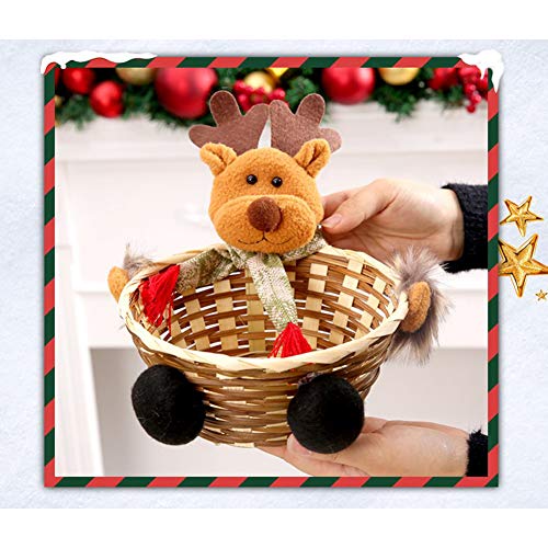 NaiCasy Linda Navidad del Caramelo Cesta del almacenaje de decoración de Santa Claus de Almacenamiento Cesta del Regalo para los niños