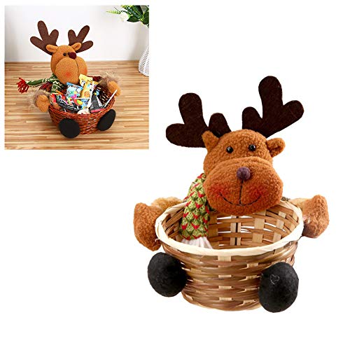 NaiCasy Linda Navidad del Caramelo Cesta del almacenaje de decoración de Santa Claus de Almacenamiento Cesta del Regalo para los niños