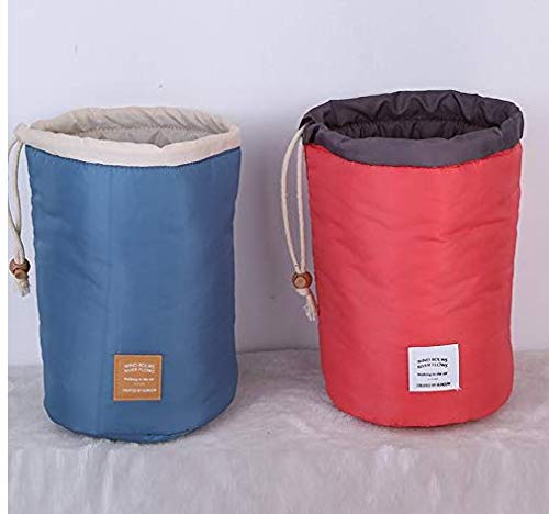 Naisider Bolso cosmético del Bolso del almacenaje de la viga del Cilindro Azul