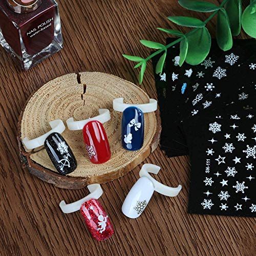Naler 12 Hojas Pegatinas Uñas Copo de Nieve Pegatinas Uñas Navidad Etiquetas Uñas Decorativas para DIY Diseño de Uñas