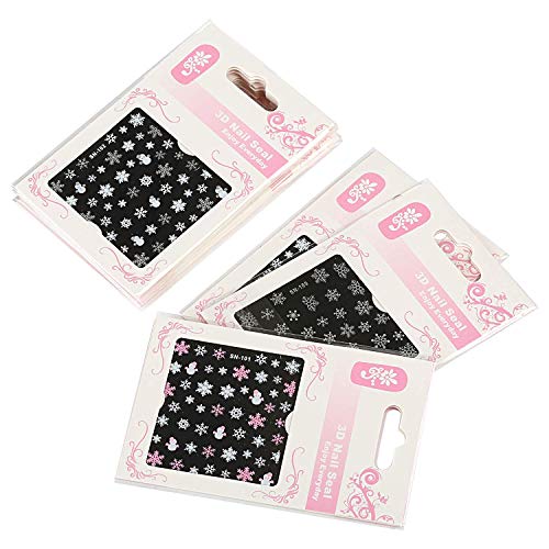 Naler 12 Hojas Pegatinas Uñas Copo de Nieve Pegatinas Uñas Navidad Etiquetas Uñas Decorativas para DIY Diseño de Uñas
