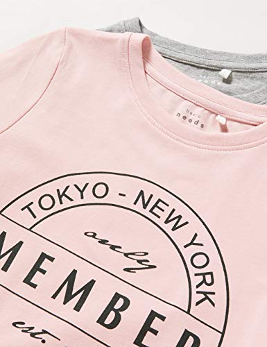 NAME IT NKFVIX 3P LS Top LL Sudadera, Colorete Coral, 122 cm-128 cm para Niñas