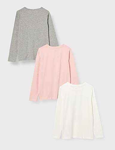 NAME IT NKFVIX 3P LS Top LL Sudadera, Colorete Coral, 122 cm-128 cm para Niñas