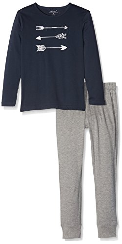 NAME IT Nkmnightset Mel Noos Pijama, Multicolor (Grey Melange Grey Melange), 134 para Niños