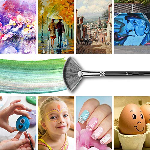 NANAPLUMS® Set - de - Pinceles - Profesionales, Pincel de Artista(18 Piezas). Para Pintura acrlica, Acuarela, Temperas, Pintura Facial y más. Incluye cuchillo de paleta y dos esponjas.