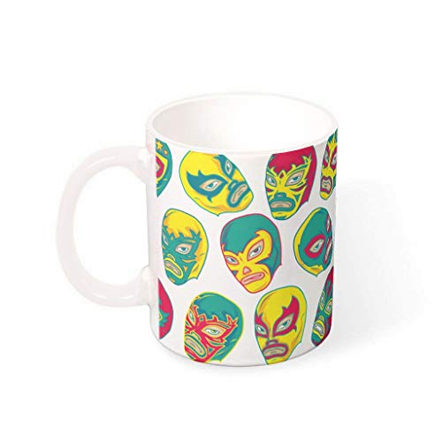 nanjingjin Ceramics Mug Face Coffee Mugs for Women Sport Dad Mug for Man or Women, blanco, 330ml