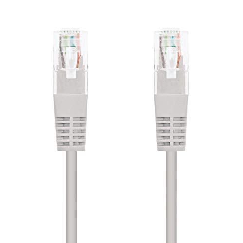 NANOCABLE 10.20.0101 - Cable de Red Ethernet RJ45 Cat.5e UTP AWG24, Gris, latiguillo de 1mts