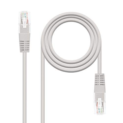NANOCABLE 10.20.0101 - Cable de Red Ethernet RJ45 Cat.5e UTP AWG24, Gris, latiguillo de 1mts