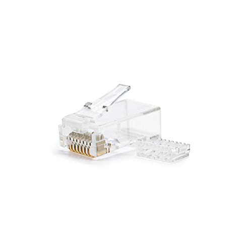 NANOCABLE 10.21.0201 - Conector para Cable de Red Ethernet RJ45, 8 Hilos Cat.6 UTP, Bolsa de 10 Unidades, Transparente, Estándar
