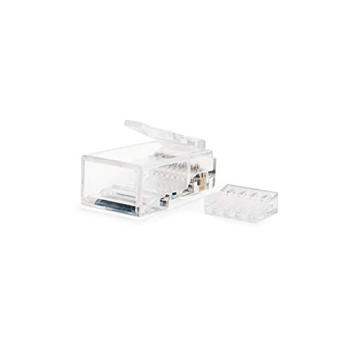 NANOCABLE 10.21.0201 - Conector para Cable de Red Ethernet RJ45, 8 Hilos Cat.6 UTP, Bolsa de 10 Unidades, Transparente, Estándar