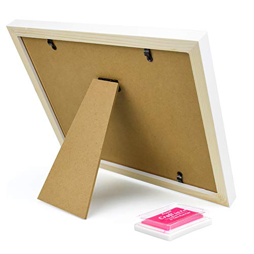 NATEE Marco de Huellas de Bebé, Marco de Fotos de Bebé, Baby Footprint, Marco de Huella de Perro, Impresión de Mano y Pie de Bebé Recuerdo de Bebé Recién Nacido y Niño 28.3*23.2*1.8CM 100% No Tóxico