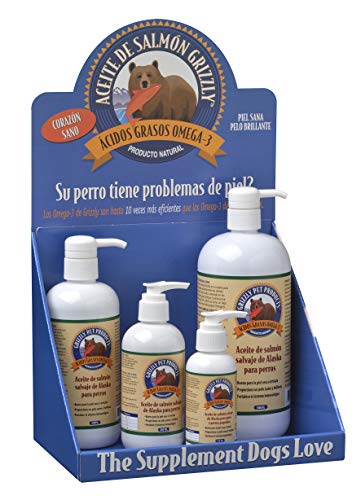 Natural Greatness Aceite de Salmón Salvaje de Alaska Grizzly. Producto Natural Puro para su Mascota (125 ml)