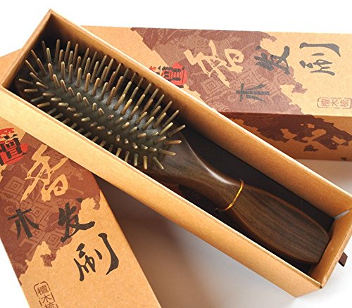 Natural sándalo Airbag masaje pelo peine pelo plateado con aroma Natural de la madera 100% hecha a mano de alta calidad cuero cabelludo Masaje cepillo 1pieza
