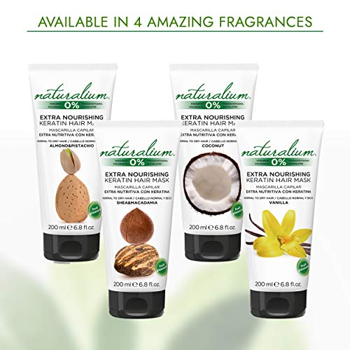 Naturalium Mascarilla Capilar Coco - Mascarilla Extra Nutritiva con Keratina para Cabello Normal y Seco, Sin Colorantes, Sin Parabenos, 200 ml