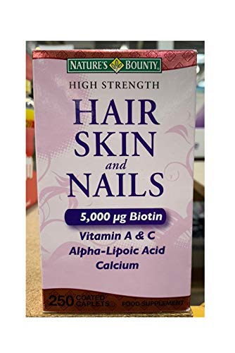 Nature's Bounty Hair Skin and Nails 5000 mcg of Biotin per Serving - 250 Coated Tablets