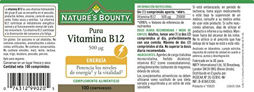Nature's Bounty Vitamina B12 500 Μg - 100 Comprimidos