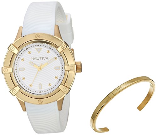 Nautica NAPCPR007 - Reloj analógico de cuarzo para mujer con correa de silicona