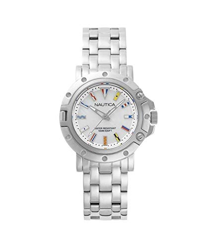 Nautica Reloj Analógico para Mujer de Cuarzo con Correa en Acero Inoxidable NAPPRH005