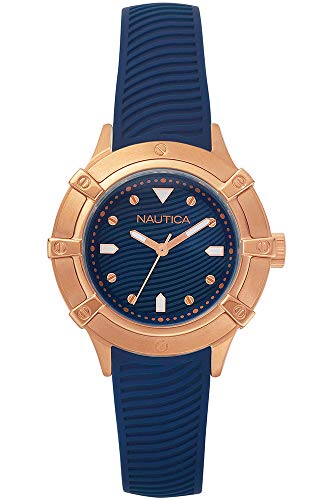 Nautica Reloj Analógico para Mujer de Cuarzo con Correa en Caucho NAPCPR002
