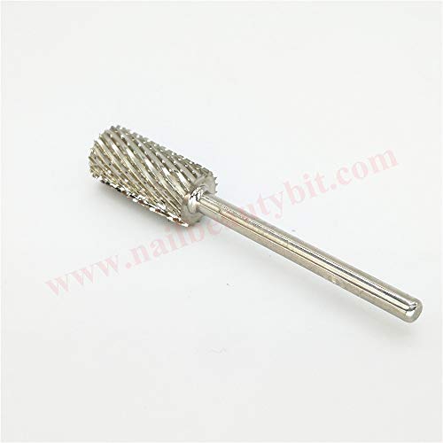 NBB Broca de carburo 1pc,Silver plateado, vástago de 3/32"2,35 mm,color plateado, broca de manicura,broca de belleza para uñas,manicura eléctrica, corte rápido, quitar el gel (Mas Curso, XC)