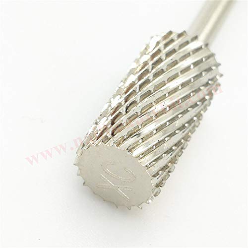 NBB Broca de carburo 1pc,Silver plateado, vástago de 3/32"2,35 mm,color plateado, broca de manicura,broca de belleza para uñas,manicura eléctrica, corte rápido, quitar el gel (Mas Curso, XC)