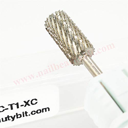 NBB Broca de carburo 1pc,Silver plateado, vástago de 3/32"2,35 mm,color plateado, broca de manicura,broca de belleza para uñas,manicura eléctrica, corte rápido, quitar el gel (Mas Curso, XC)