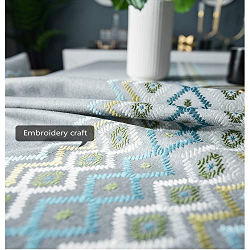 N/D Baumwolle Leinen Elegante Tischdecke Waschbare Küchentischabdeckung Para Speisetisch Picknick-Party Tischdecke(Streifen - Grau, Quadrat, 140 X 140 Cm)