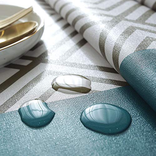 N/D Baumwolle Leinen Elegante Tischdecke Waschbare Küchentischabdeckung Para Speisetisch Picknick-Party Tischdecke(Streifen - Grau, Quadrat, 140 X 140 Cm)