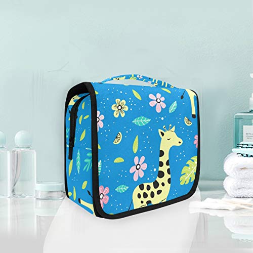 Neceser Colgante de Viaje – Jirafa cosméticos Bolsa de Maquillaje Organizador para Las Mujeres y Las niñas Impermeable