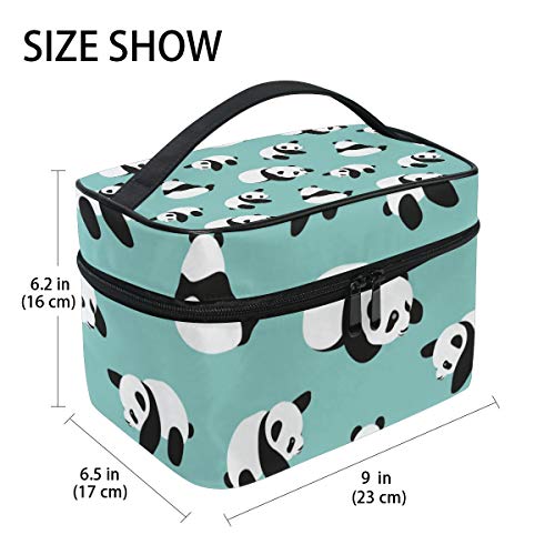 Neceser de maquillaje con diseño de oso panda y dibujos animados con cremallera