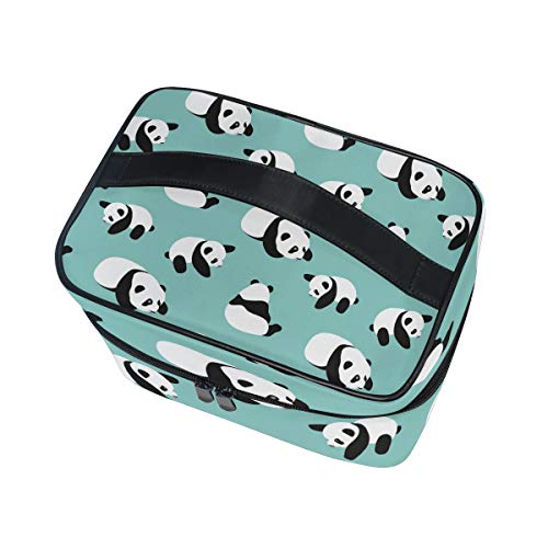 Neceser de maquillaje con diseño de oso panda y dibujos animados con cremallera