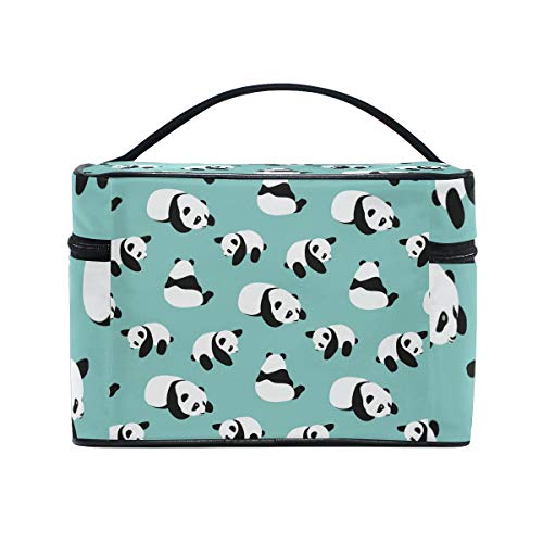 Neceser de maquillaje con diseño de oso panda y dibujos animados con cremallera