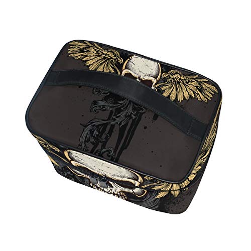 Neceser de maquillaje Demon Punk Skull portátil con cremallera