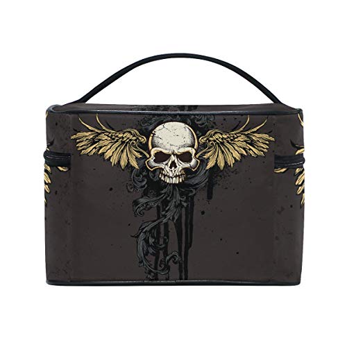 Neceser de maquillaje Demon Punk Skull portátil con cremallera
