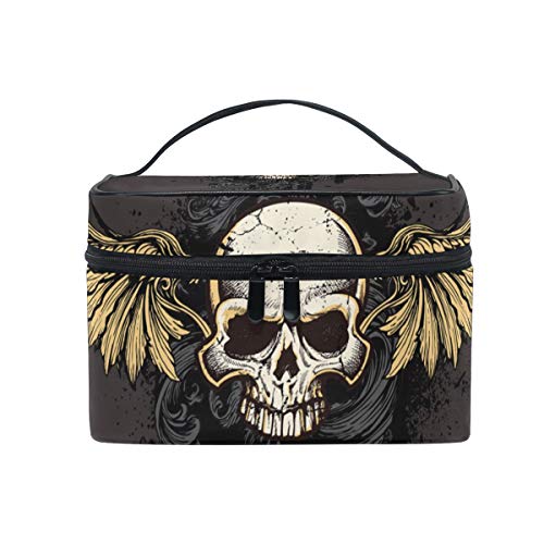 Neceser de maquillaje Demon Punk Skull portátil con cremallera