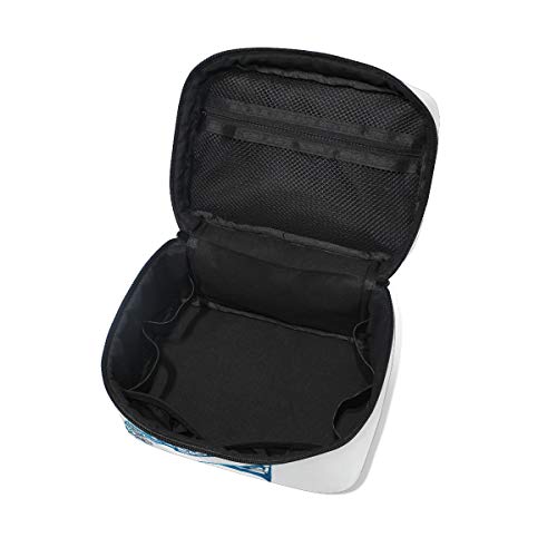 Neceser de maquillaje, diseño de tiburón, portátil, con cremallera