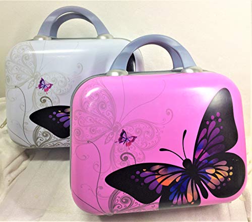 Neceser Rígido de Viaje, Adaptable a Las Asas Telescópicas de Las Maletas. Medidas: 34x33x17 cms. (Rosa)