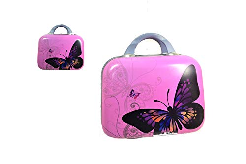 Neceser Rígido de Viaje, Adaptable a Las Asas Telescópicas de Las Maletas. Medidas: 34x33x17 cms. (Rosa)