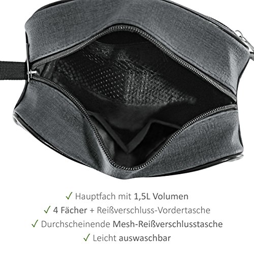 Neceser/Bolsa de Aseo de Viaje para Maquillaje y Productos Cosméticos para Hombre y Mujer (Gris)