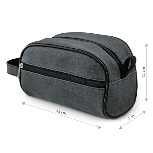 Neceser/Bolsa de Aseo de Viaje para Maquillaje y Productos Cosméticos para Hombre y Mujer (Gris)