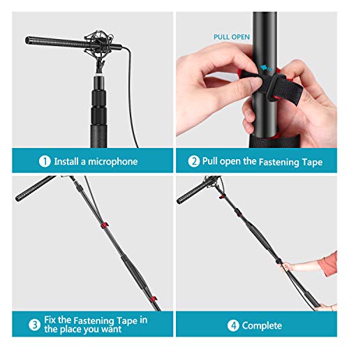 Neewer Palo Estirable portátil de 3 Secciones de micrófono Boom con estándar de 5/8 Pulgada 27 Rosca y Longitud Ajustable de 3 pies a 8 pies (NW-7000)