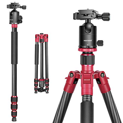 Neewer Trípode Monopod 170cm con Cabeza de Bola de 360 Grados,1/4" Placa de Liberación Rápida y Nivel de Burbuja con Bolsa para Cámara Réflex Digital,Videocámara hasta 15kg