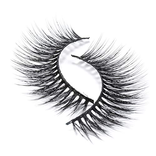 Neflyon 3D Mink False Eyelashes Hand Made Natural Look and Reusable Long Mink Fake Eyelash 5 Pair Package
