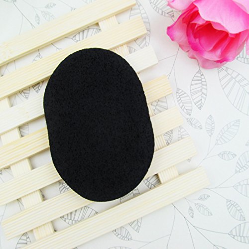 Negro Bambú Carbón Esponja Grueso Limpieza profunda Lavado Facial Maquillaje Soplo