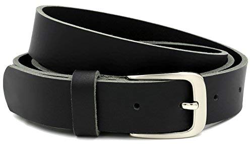 Negro Cinturón de piel de búfalo 30mm de ancho y aprox. 3-4mm de grueso, puede acortarse cinturón de piel, traje #GSw300801 (waist size (Bundweite) 120cm)