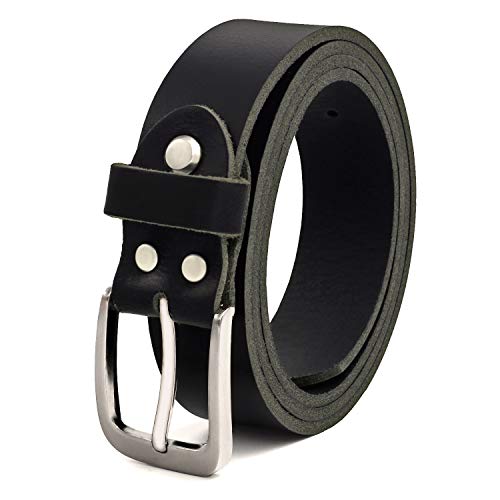 Negro Cinturón de piel de búfalo 30mm de ancho y aprox. 3-4mm de grueso, puede acortarse cinturón de piel, traje #GSw300801 (waist size (Bundweite) 120cm)