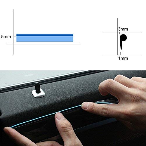 Neon LED EL cable para interior automotriz Cosplay lámpara de línea electroluminiscente LED emisora de luz decorativa con unidad de tira de luz 5V，Rojo, 5 m