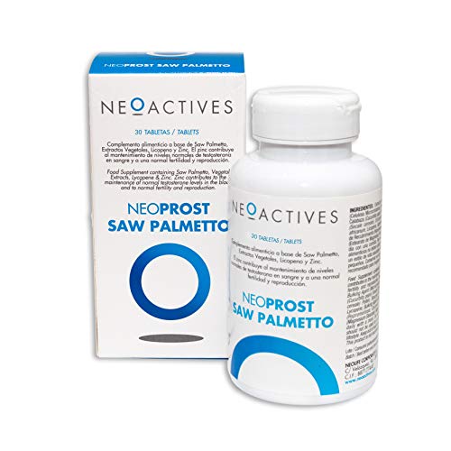 NeoProst Saw Palmetto | Para hombres a partir de 50 años | Aporta ácidos grasos y esteroles | licopeno, brócoli y zinc | Ayuda hiperplasia benigna de próstata y caída del cabello | 30 Capsulas